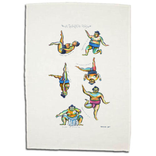 The Synchronised Swimming Sumo Wrestlers Tea Towel Thumbnail